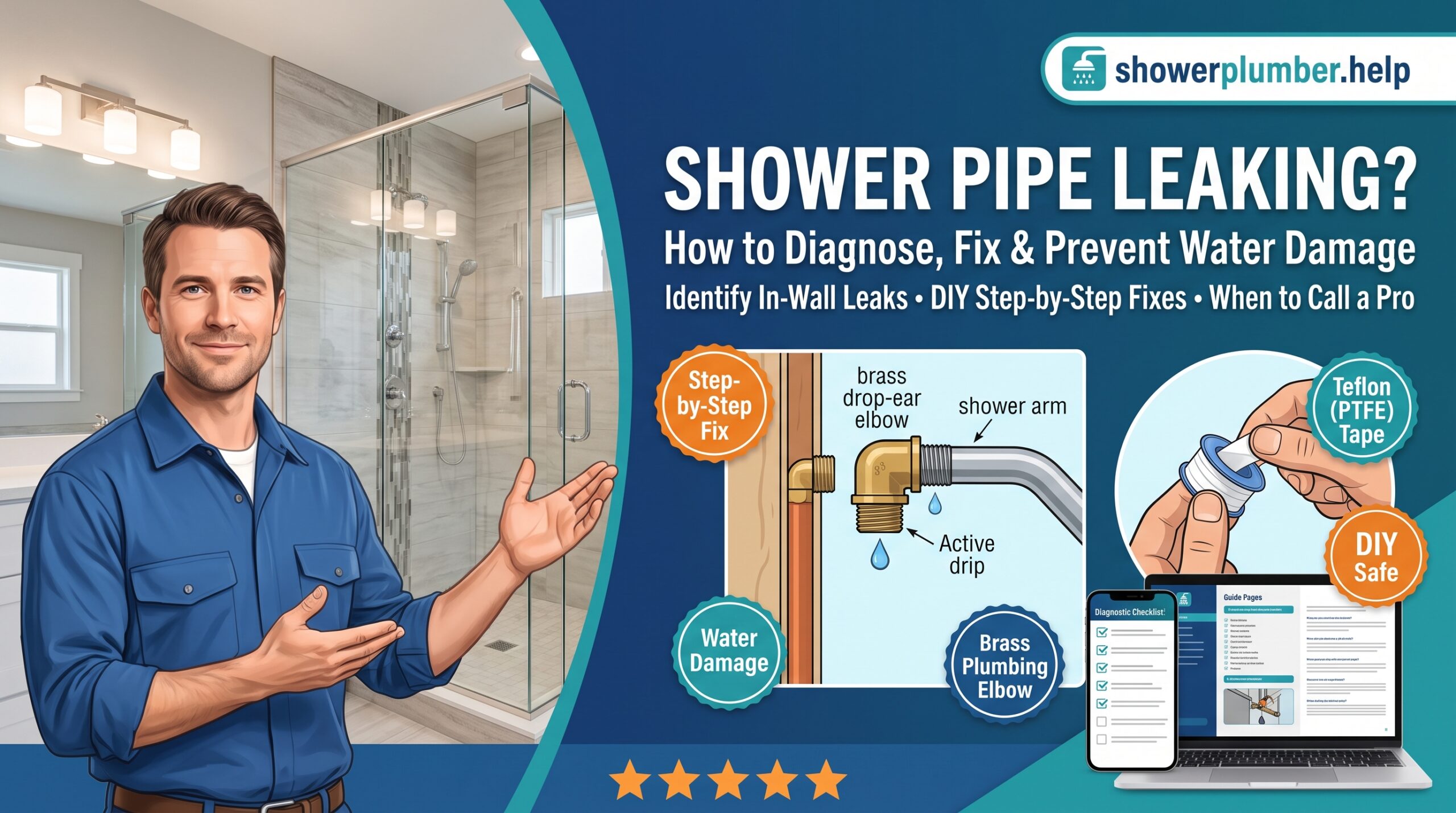Shower Pipe Leaking: How to Diagnose, Fix, and Prevent Water Damage- Shower plumber help