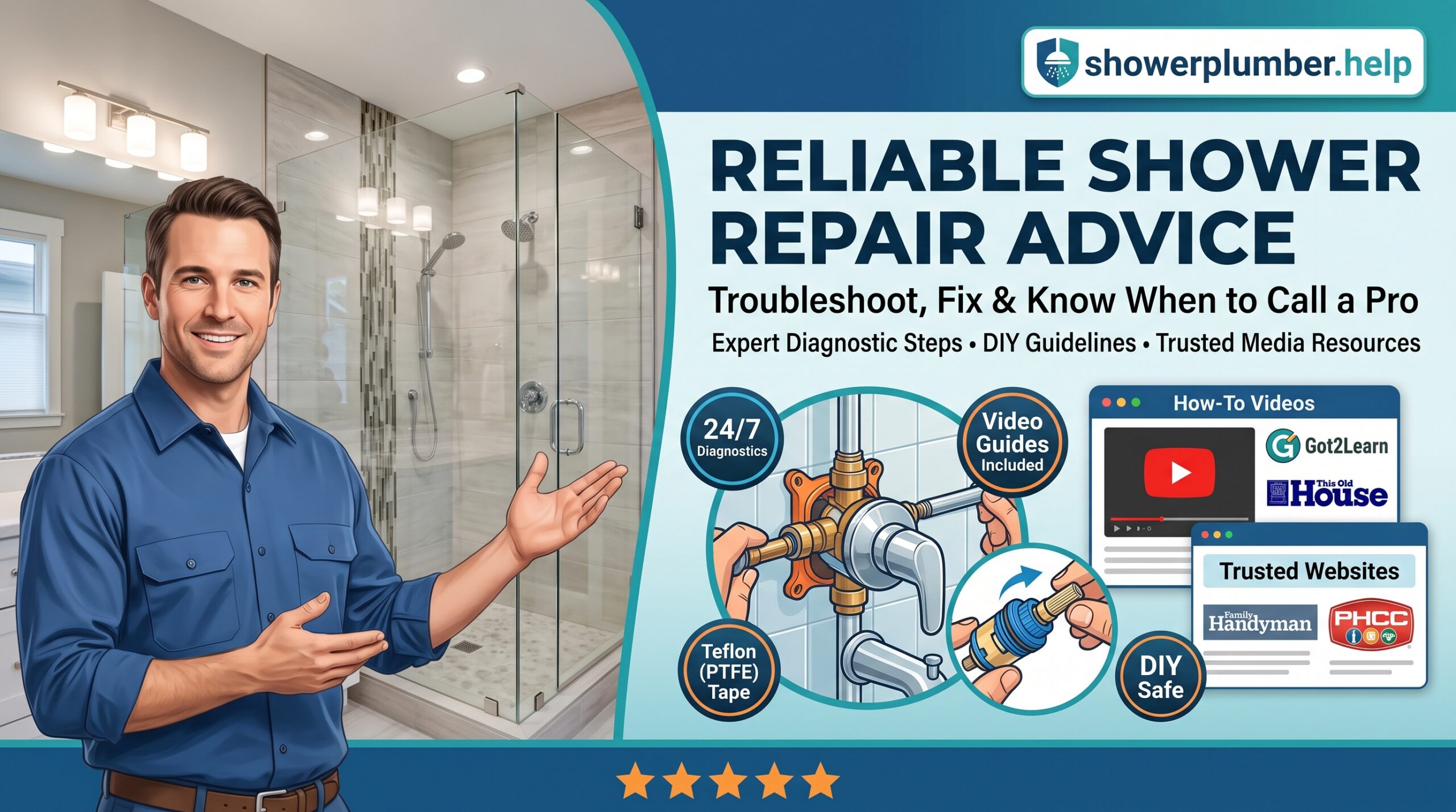 reliable shower repair advice- showe plumber help
